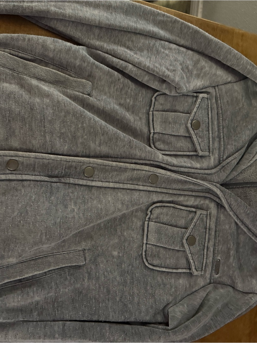 Guess Men's Heather Gray Snap-Front Shirt Jacket